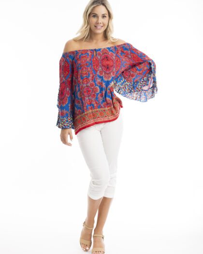 Orientique Boho Top Flaired Sleeve 82201