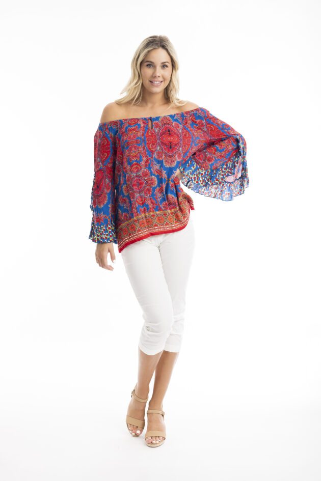 Orientique Boho Top Flaired Sleeve 82201